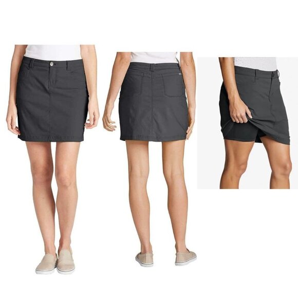Eddie Bauer Women's Adventurer 2.0 Skort Size 8 Dark Smoke UPF - Picture 1 of 12